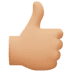 👍🏼 thumbs up: medium-light skin tone display on Facebook